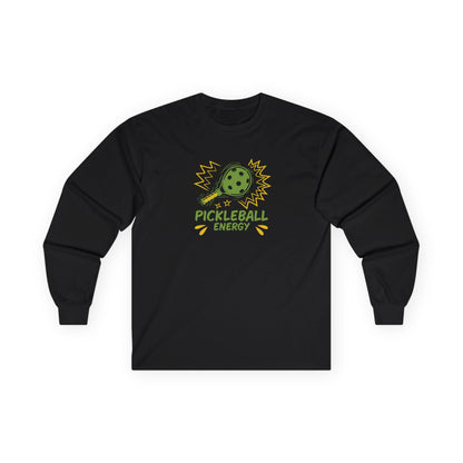 Men's Fun Pickleball Long Sleeves top - Pickleball Energy Black