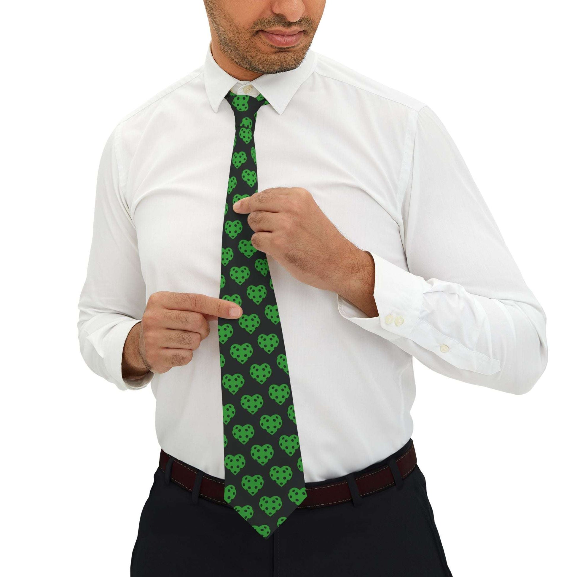 Men's Fun Pickleball Necktie - Pickleball Heart