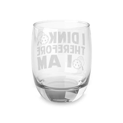 Pickleball Eye-Catching Whiskey Glass - I Dink Therefore I Am