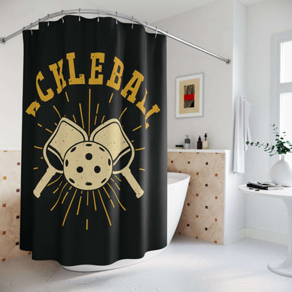 Pickleball Durable Shower Curtain - Pickleball Retro