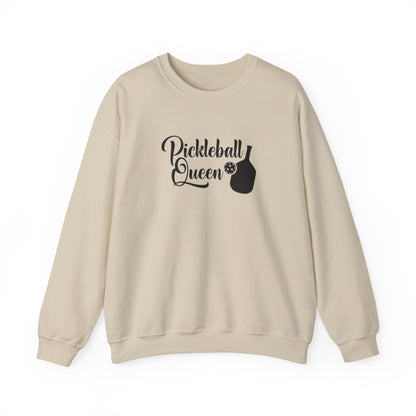 Women's Cute Pickleball Sweatshirt - Pickleball Queen Beige