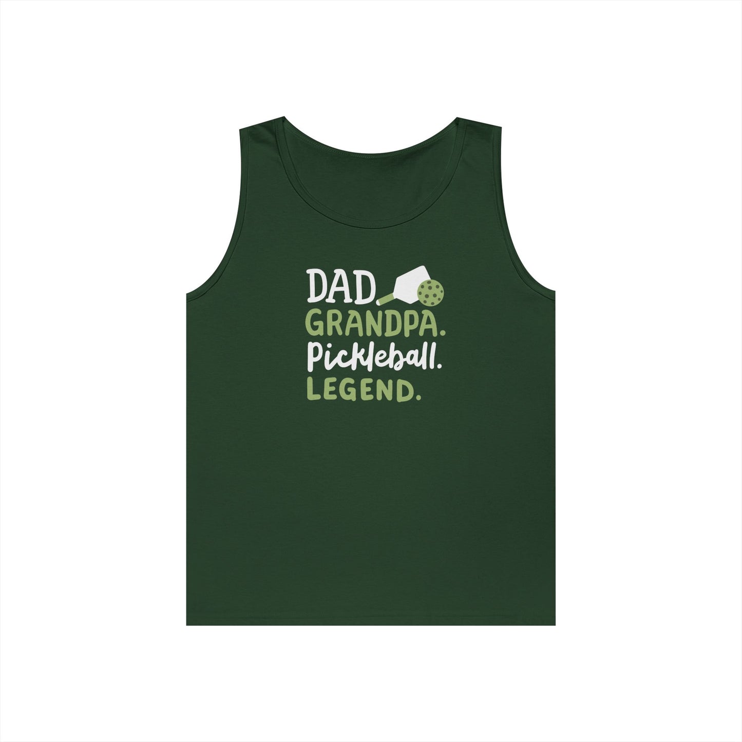 Men's Cool Pickleball Tank Top - Dad Grandpa Pickleball Legend Green