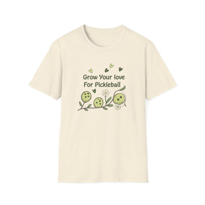 Women's Unique Pickleball T-shirt - Grow Your Love For Pickleball Beige