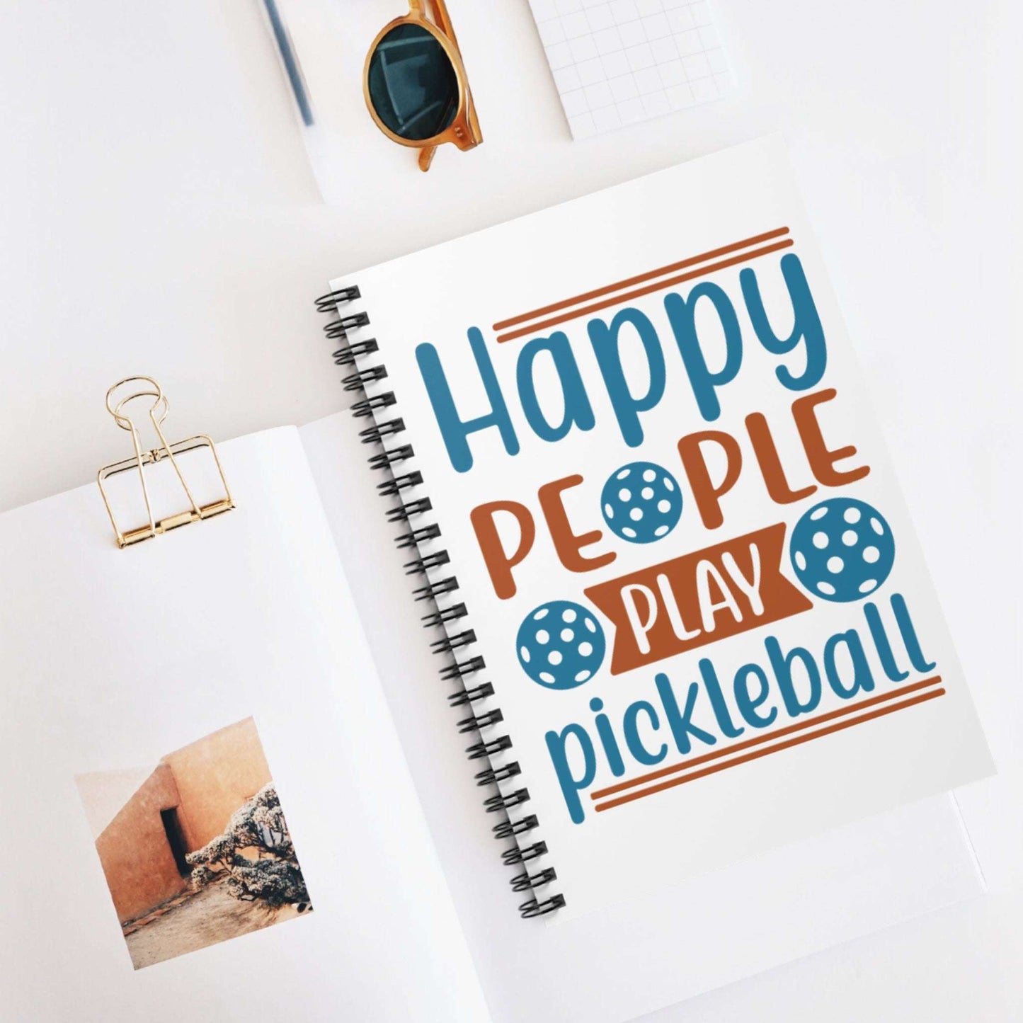 Pickleball Durable Notebook - Happy People Play Pickleball