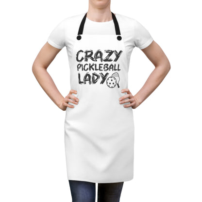 Pickleball Funny Apron - Crazy Pickleball Lady
