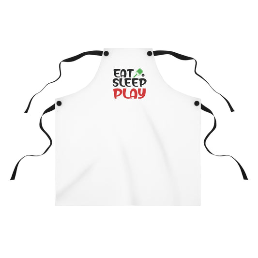 Pickleball Quirky Apron - Eat Sleep Play White