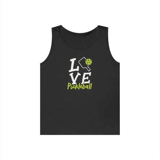 Women's Durable Pickleball Tank Top - Love Pickleball Black