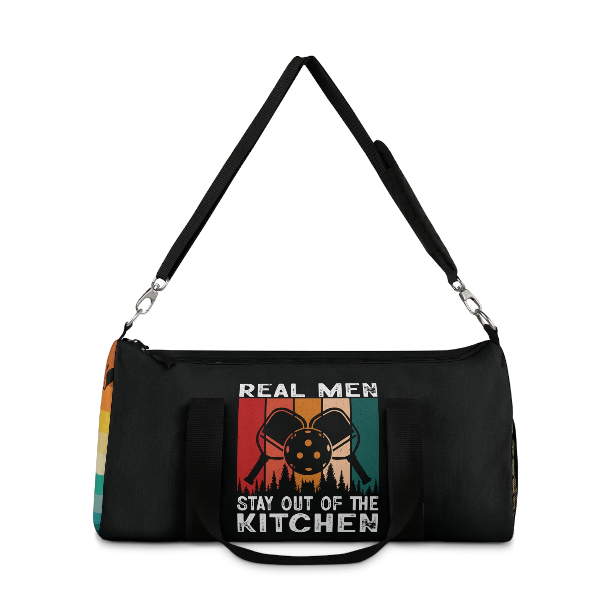 Pickleball Cool Duffel Bag - Real Men Stay Out Of The Kitchen Retro