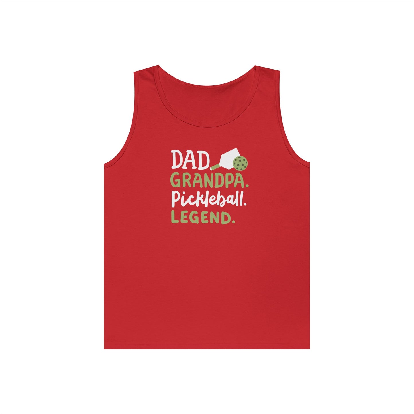 Men's Cool Pickleball Tank Top - Dad Grandpa Pickleball Legend Red