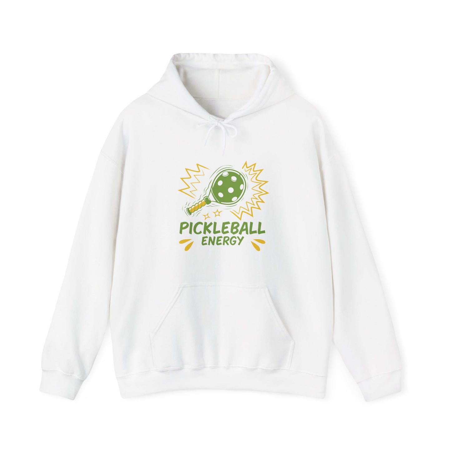 Women's Eye-Catching Pickleball Hoodie - Pickleball Energy White