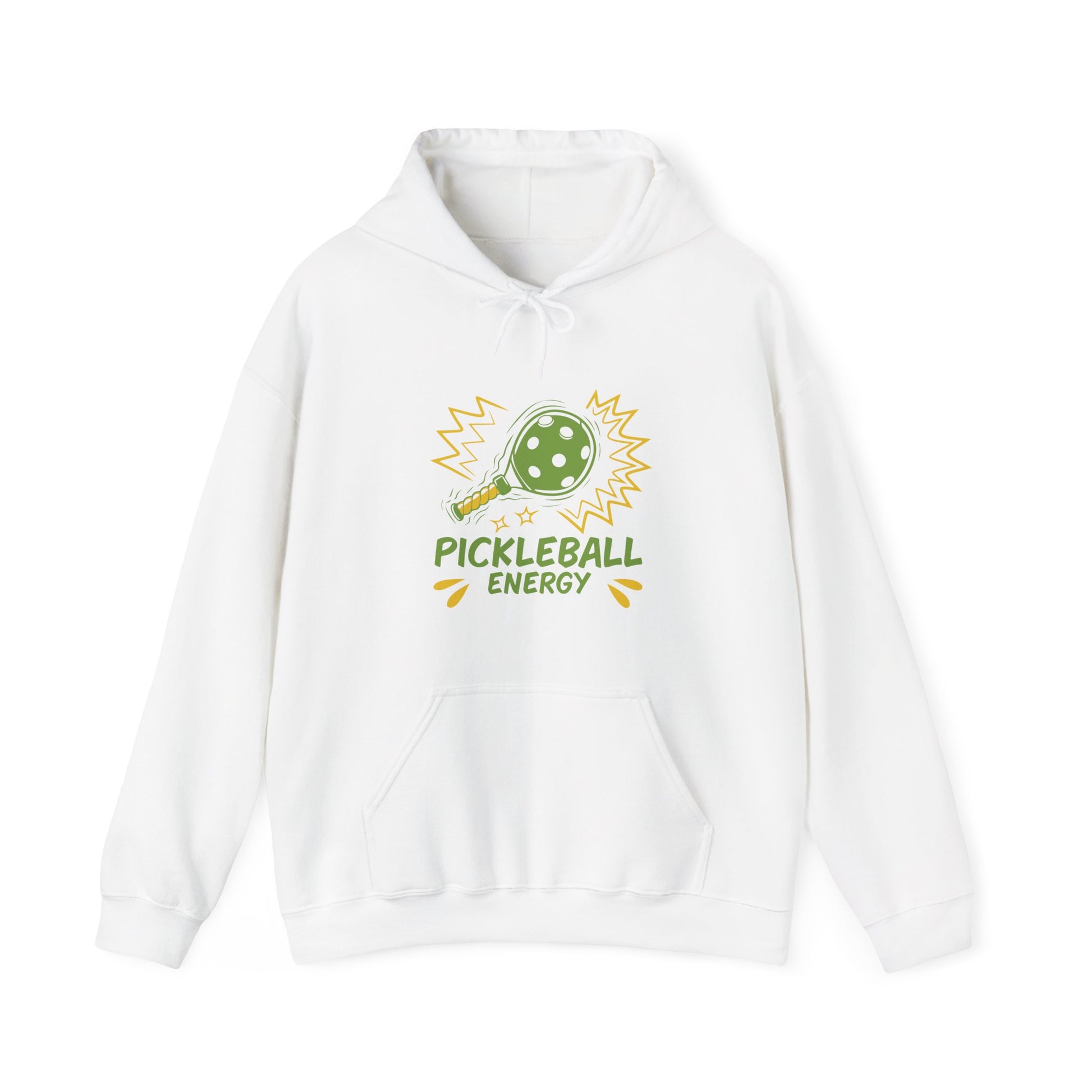 Women's Eye-Catching Pickleball Hoodie - Pickleball Energy White