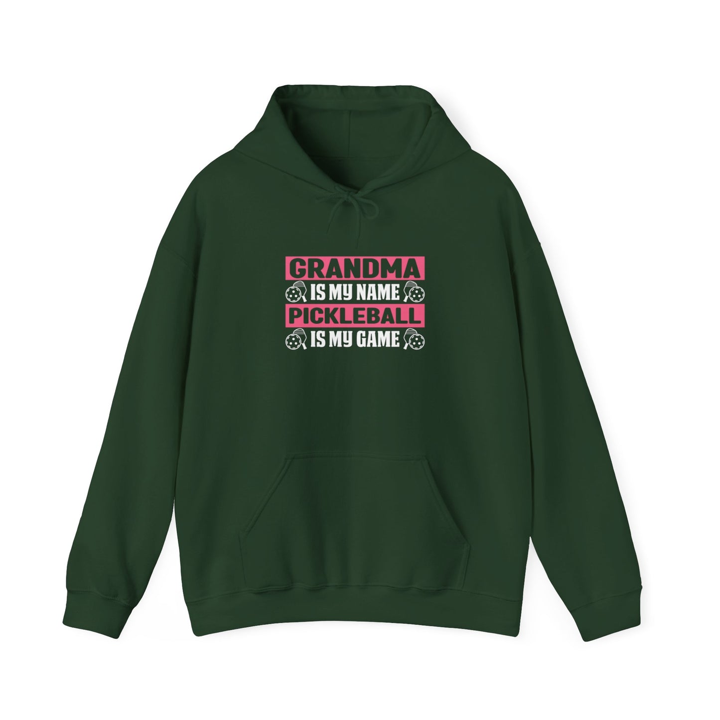 Women's Pickleball Hoodie - Grandma Is My Name Pickleball Is My Game Green
