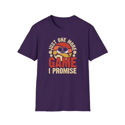 Men's Stylish Pickleball T-shirt - Just One More Game I Promise Purple