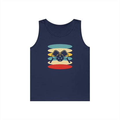 Men's Stylish Pickleball Tank Top - Pickleball Retro Navy