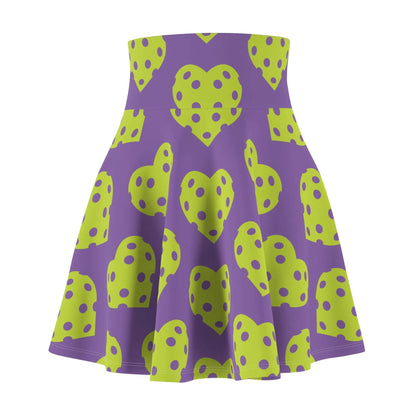 Women's Colorful Pickleball Skirt - Heart Purple