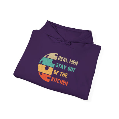 Men's Funny Pickleball Hoodie - Real Men Stay Out of the Kitchen Retro