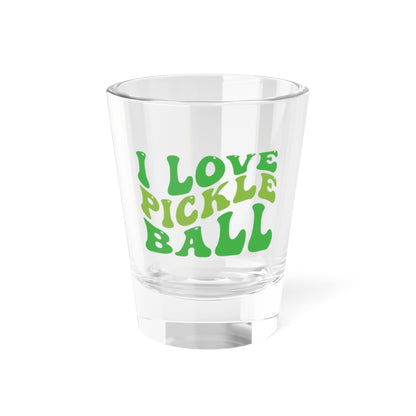 Pickleball Unique Shot Glass - I Love Pickleball Clear