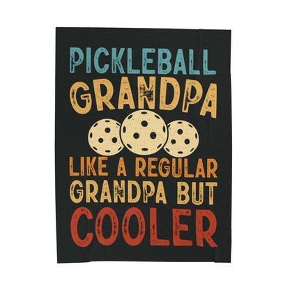Pickleball Cool Blanket - Pickleball Grandpa Like a Regular But Cooler Black