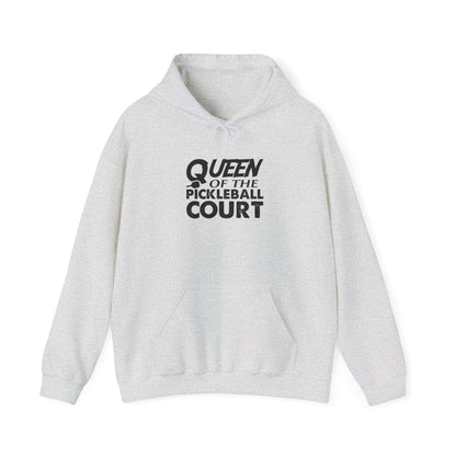 Women's Comfy Pickleball Hoodie - Queen of the Pickleball Court Grey