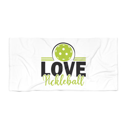 Pickleball Cute Beach Towel - Love Pickleball White