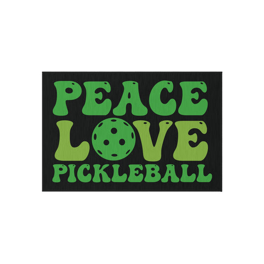 Pickleball Cheerful Outdoor Rug - Peace Love Pickleball 24" × 36"