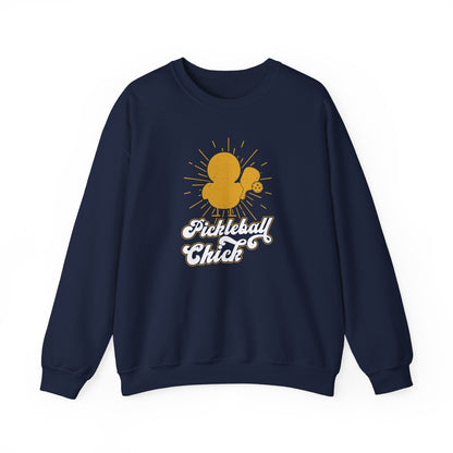 Women's Funny Pickleball Sweatshirt - Pickleball Chick Navy