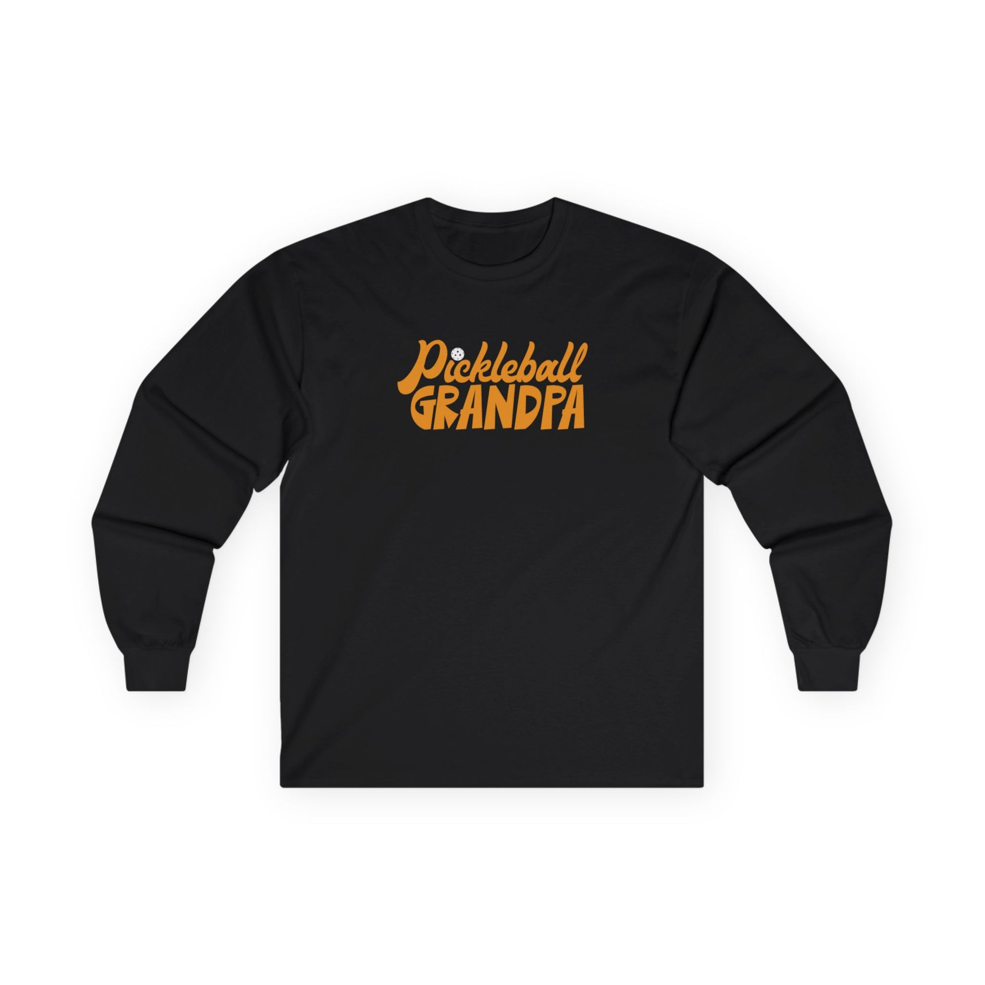 Men's Comfy Pickleball Long Sleeves top - Pickleball Grandpa Black