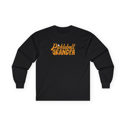 Men's Comfy Pickleball Long Sleeves top - Pickleball Grandpa Black