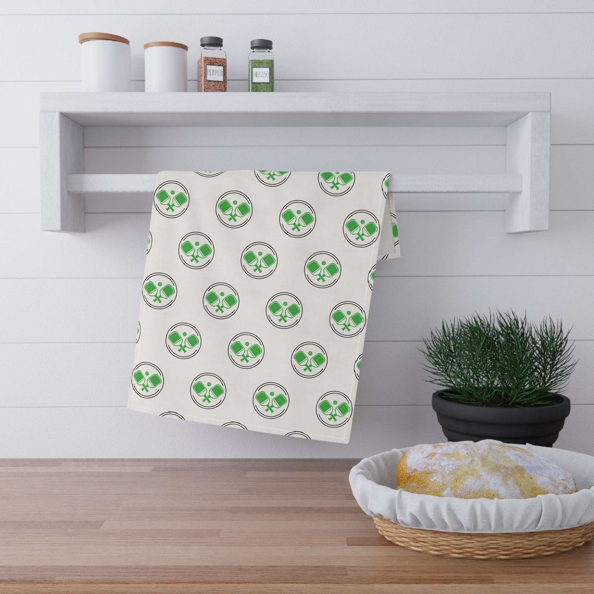 Pickleball Soft Tea Towel - Double Paddle Logo Cotton Twill