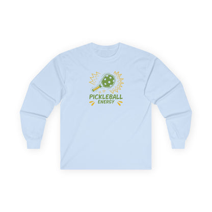 Women's Eye-Catching Pickleball Long Sleeves top - Pickleball Energy Blue