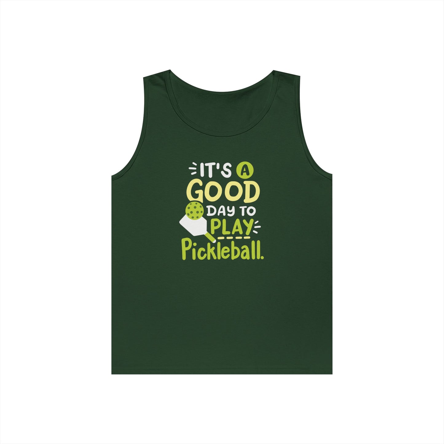 Men's Pickleball Tank Top - It's a Good Day to Play Pickleball Green