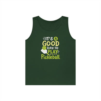 Men's Pickleball Tank Top - It's a Good Day to Play Pickleball Green