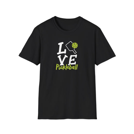 Women's Soft Pickleball T-shirt - Love Pickleball Black