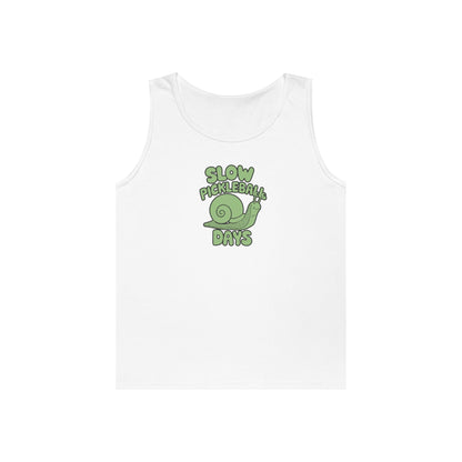 Men's Soft Pickleball Tank Top - Slow Pickleball Days White