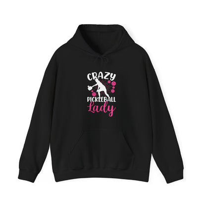 Women's Stylish Pickleball Hoodie - Crazy Pickleball Lady Black