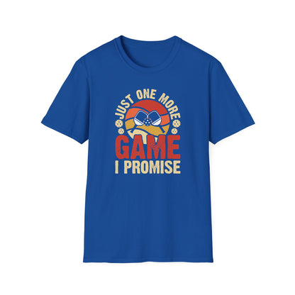 Men's Stylish Pickleball T-shirt - Just One More Game I Promise Royal