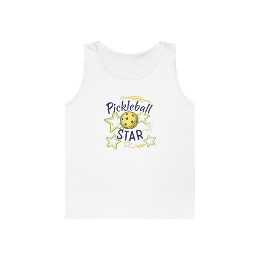 Women's Comfy Pickleball Tank Top - Pickleball Star White
