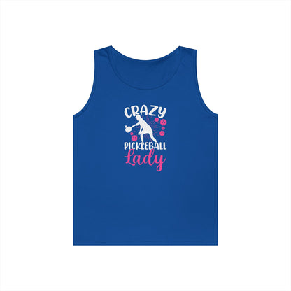 Women's Quirky Pickleball Tank Top - Crazy Pickleball Lady Royal