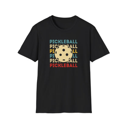 Men's Fun Pickleball T-shirt - Pickleball and Ball Black