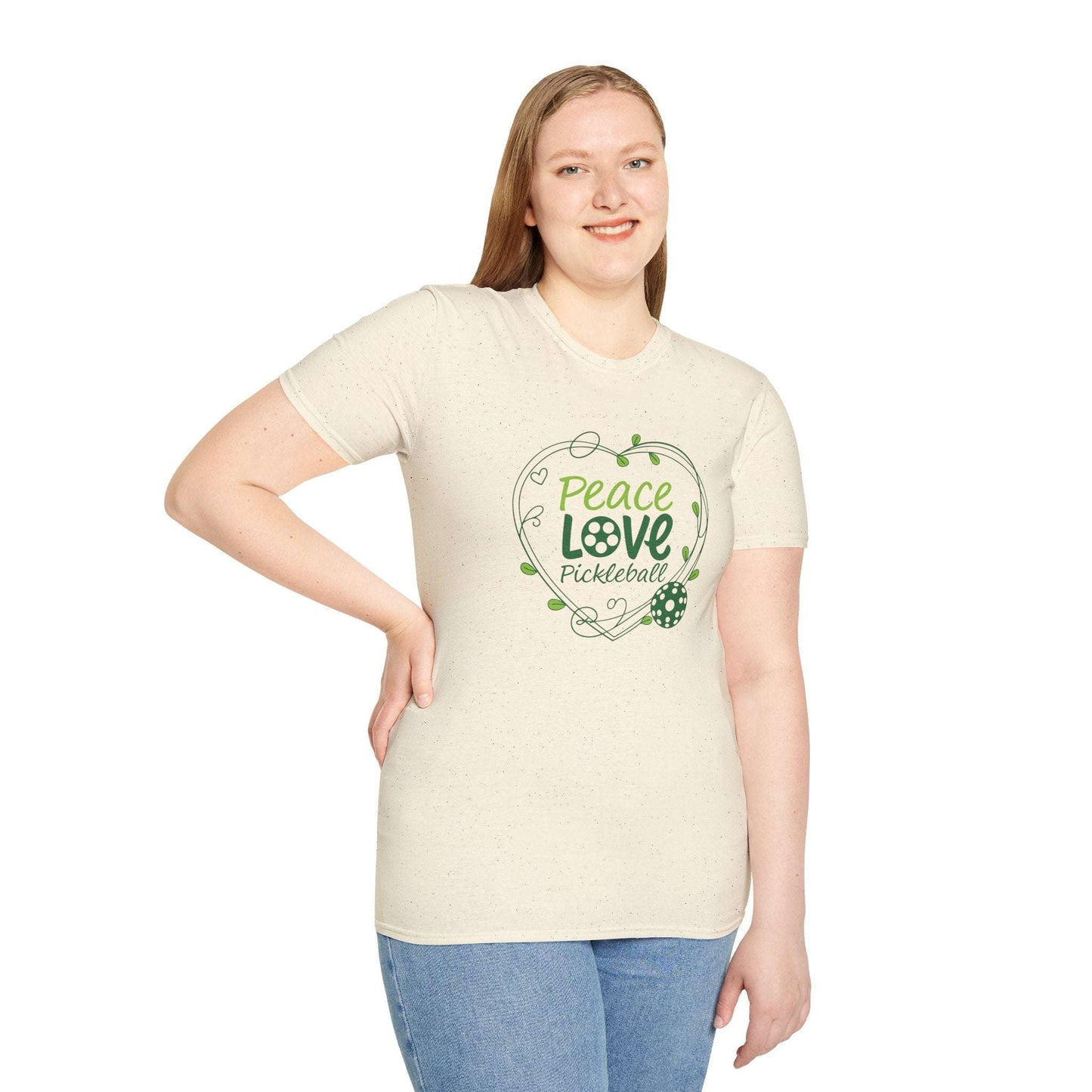 Women's Stylish Pickleball T-shirt - Peace Love Pickleball