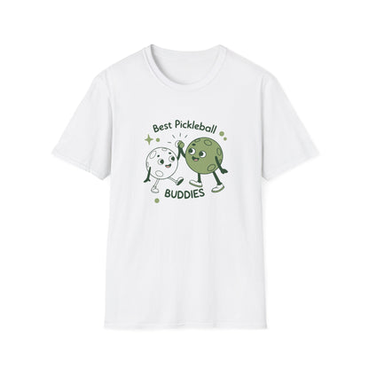 Women's Colorful Pickleball T-shirt - Best Pickleball Buddies White