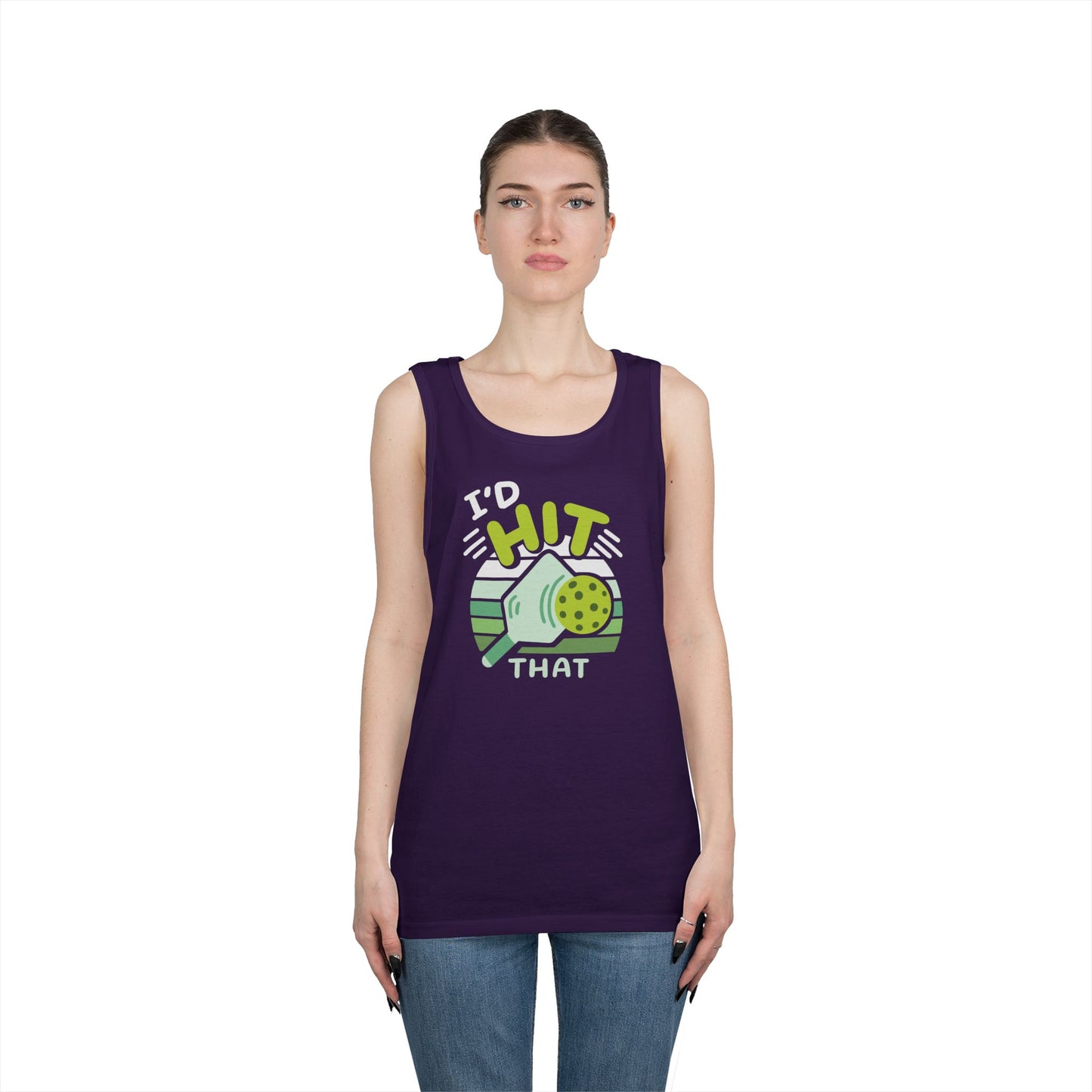 Women's Playful Pickleball Tank Top - I'd Hit That