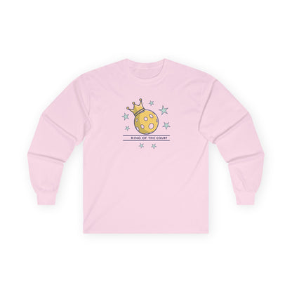 Men's Cute Pickleball Long Sleeves top - King of the Court Pink