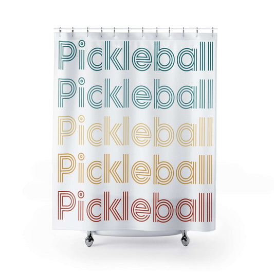 Pickleball Stylish Shower Curtain - Pickleball Repeat White