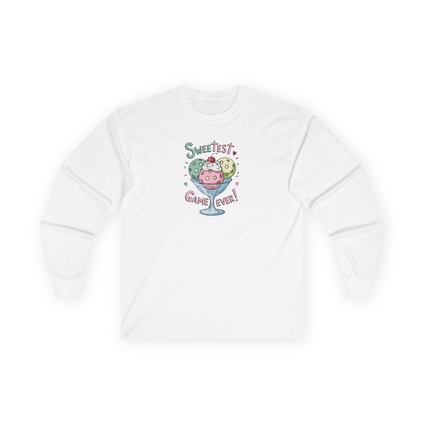Women's Lightweight Pickleball Long Sleeves top - Sweetest Game Ever White