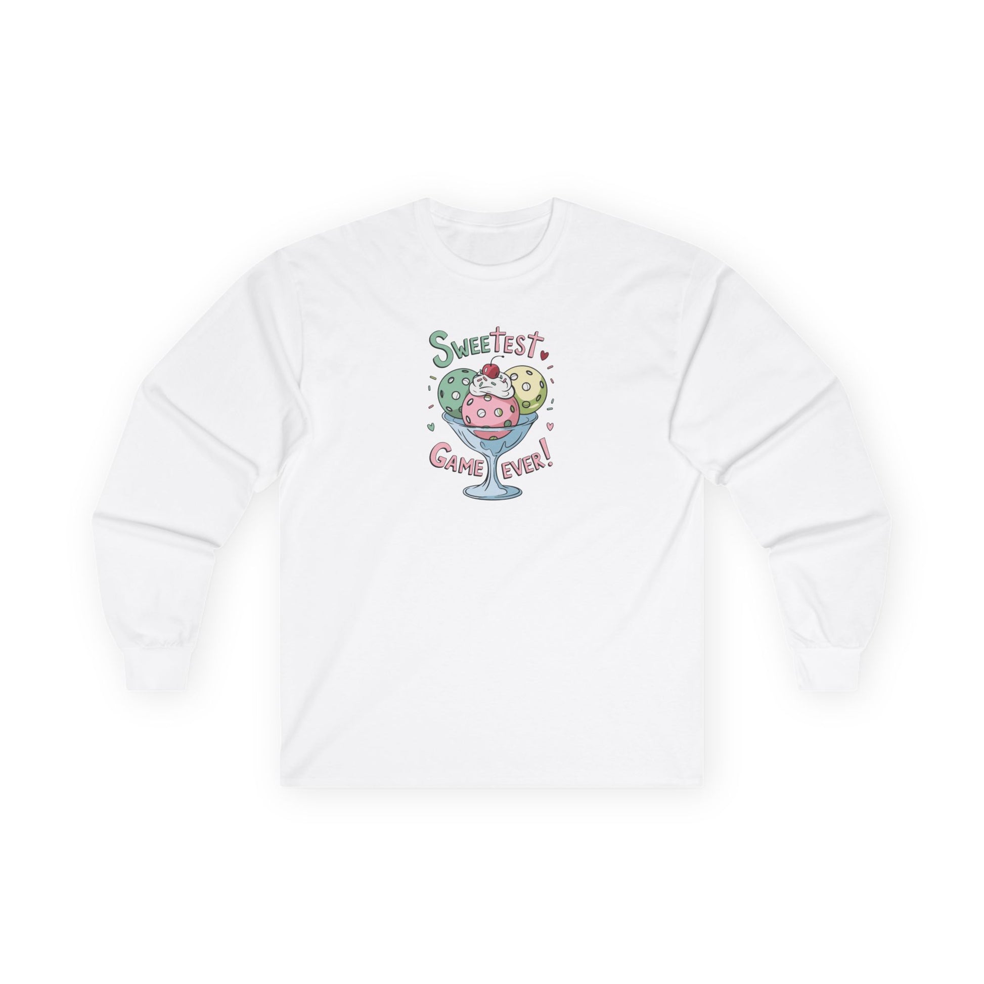 Women's Lightweight Pickleball Long Sleeves top - Sweetest Game Ever White