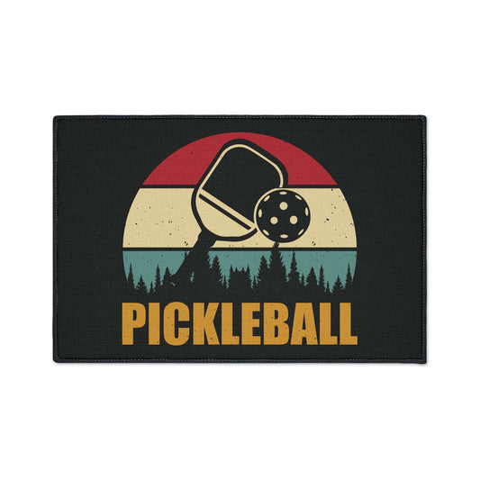 Pickleball Cool Heavy-duty Floor Mat - Pickleball Retro Black