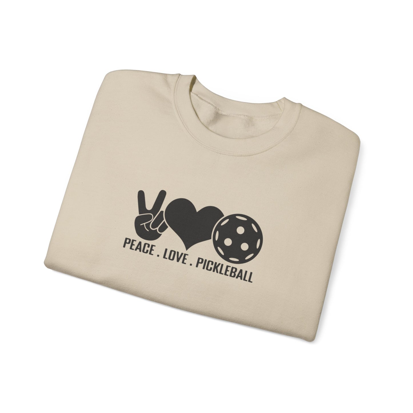 Men's Comfy Pickleball Sweatshirt - Peace, Love, Pickleball