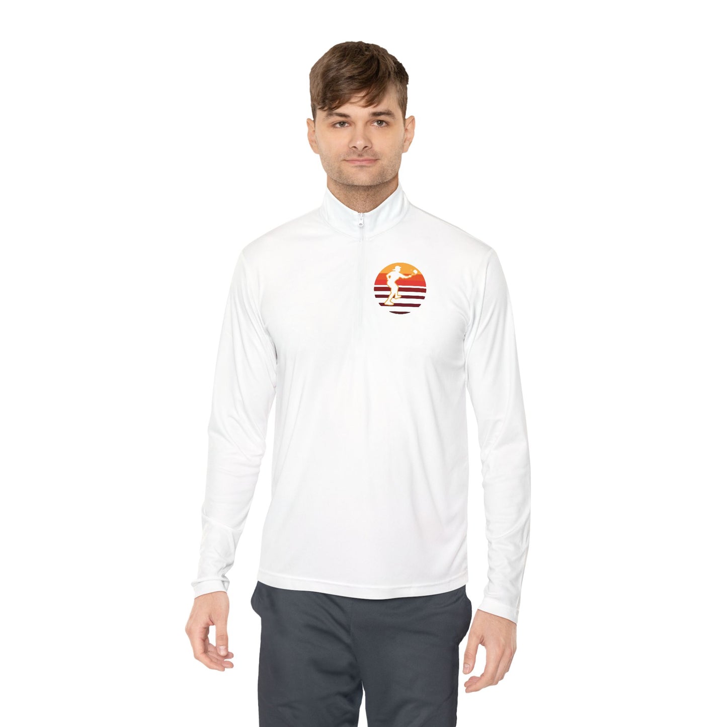 Men's Stylish Pickleball Pullover - Pickleball Sunset