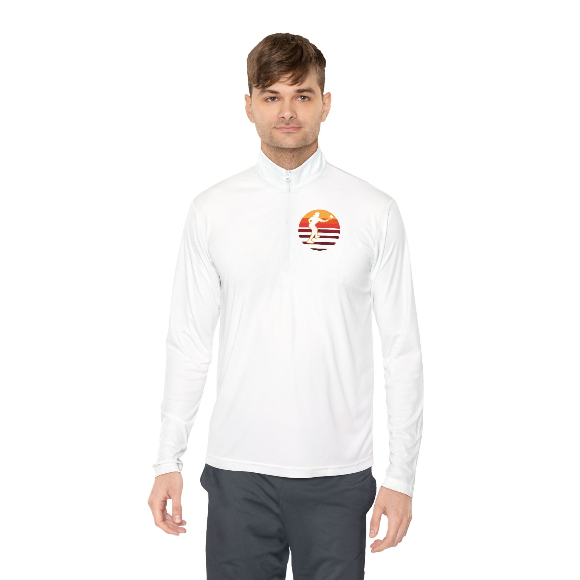 Men's Stylish Pickleball Pullover - Pickleball Sunset